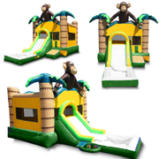 inflatable cartoon jungle water slide combo orangutan